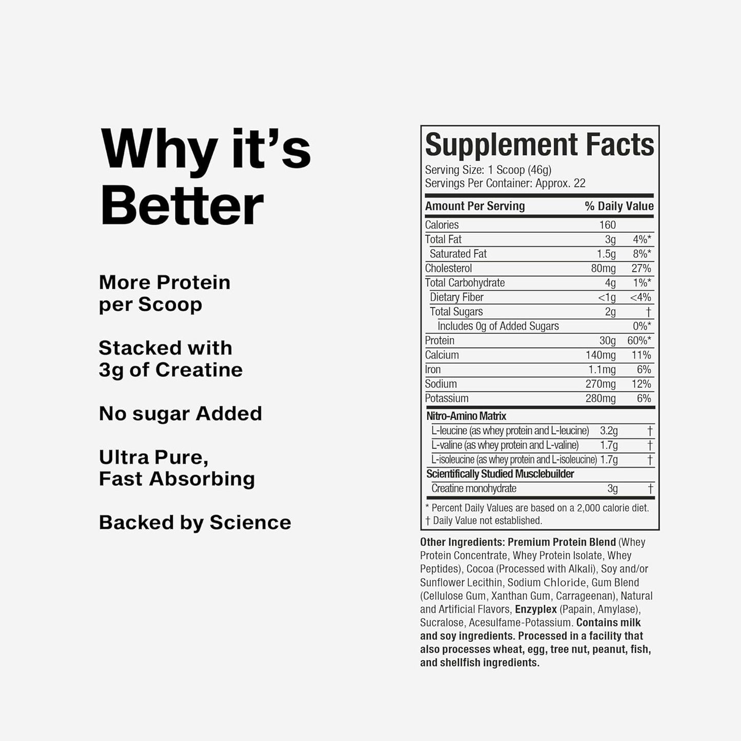 Whey Protein Powder (Strawberry, 4 Pound) - Nitro-Tech Ultimate Muscle Building Formula with Whey Protein Isolate - 30G of Protein, 3G of Creatine & 6.8G of BCAA - Packaging May Vary