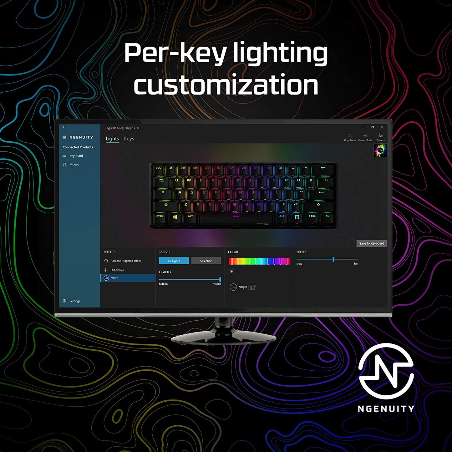 Alloy Origins 60 - Mechanical Gaming Keyboard, Ultra Compact 60% Form Factor, Double Shot PBT Keycaps, RGB LED Backlit, NGENUITY Software Compatible - Linear Red Switch,Black