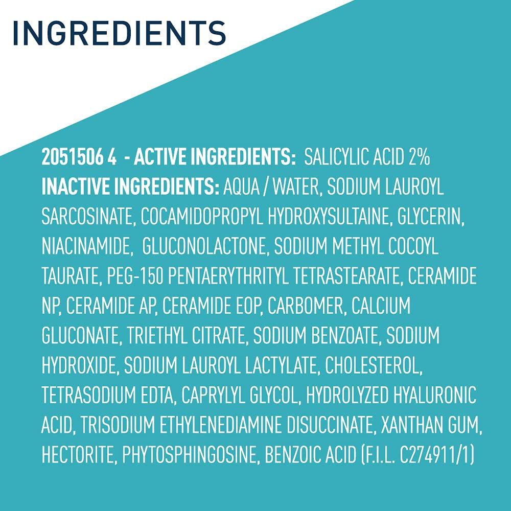 Acne Control Cleanser, 2% Salicylic Acid Treatment Formulated with Niacinamide + Ceramides + Oil Absorbing Clay, Gentle Face Wash Helps Clear & Prevent Acne, Fragrance Free, 16 Ounce