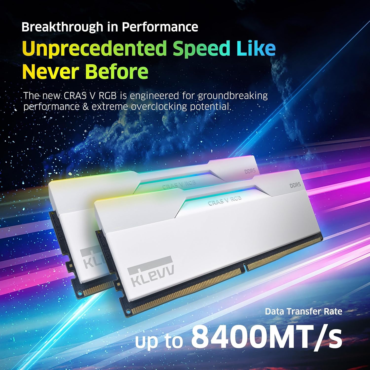 CRAS V RGB DDR5 32GB (2X16Gb) 6400Mhz CL32 SK Hynix A-Die 1.35V Gaming Desktop Ram Memory XMP 3.0 / AMD Expo Ready - White (KD5AGUA80-64A320J)