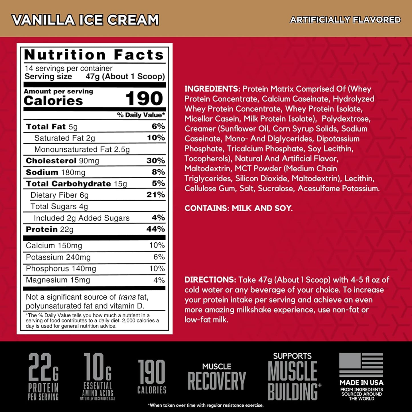 SYNTHA-6 Premium Protein Powder with 6G of Fiber, Whey Isolate, Micellar Casein, Milk Protein Isolate, 5G of Fat, Vanilla Ice Cream, 14 Servings, 1.45 Pound (Packaging May Vary)