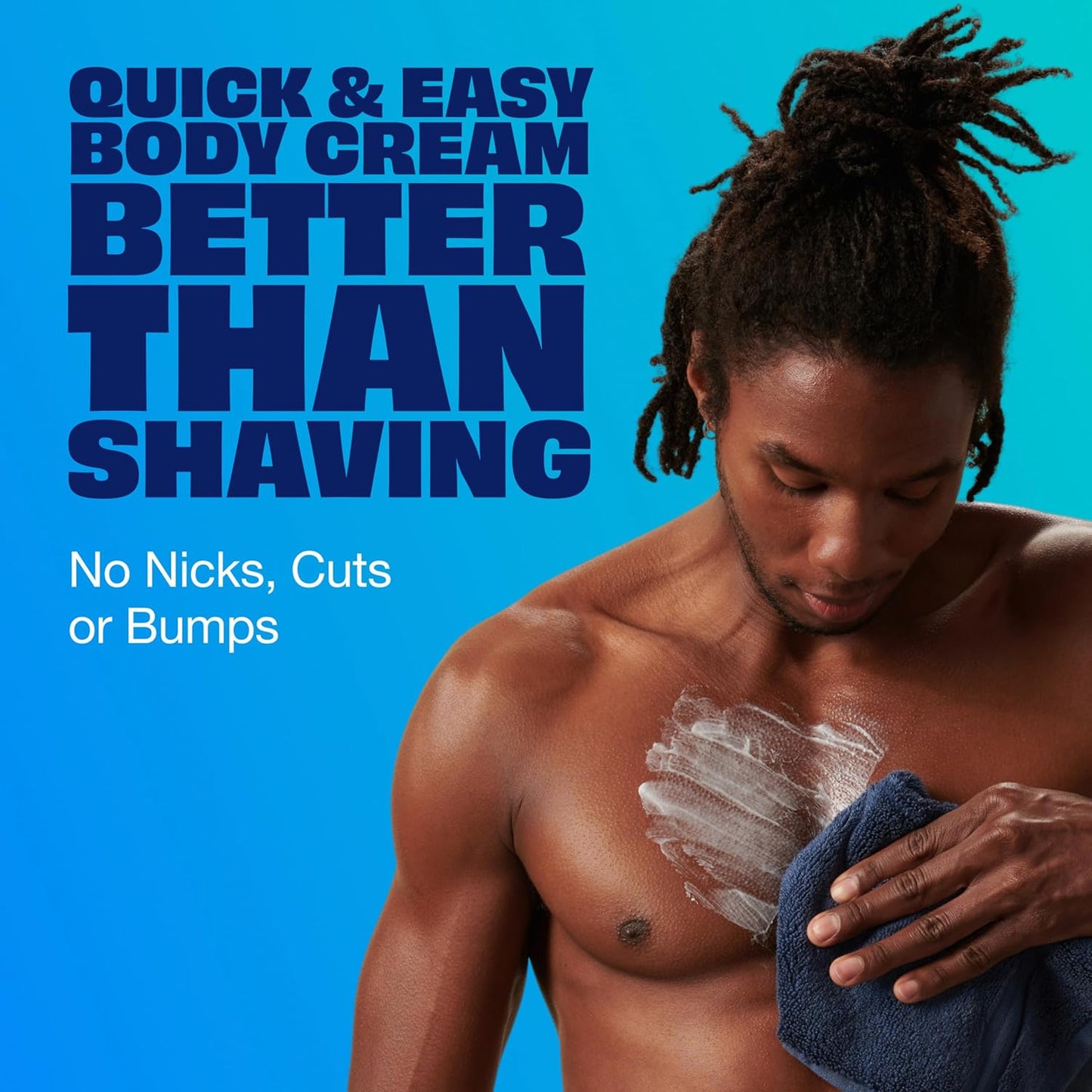 Men Hair Remover Body Cream, Quick and Easy Body Hair Removal Cream for Men, Aloe and Lanolin, Dermatologist Tested, 12 Oz