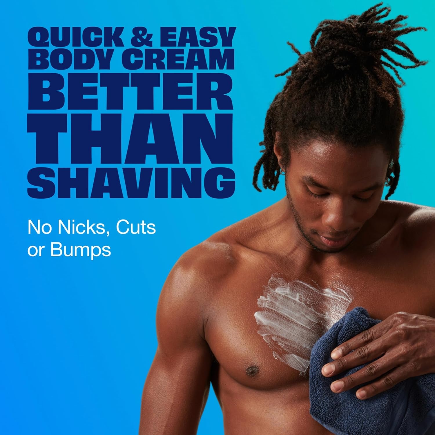 Men Hair Remover Body Cream, Quick and Easy Body Hair Removal Cream for Men, Aloe and Lanolin, Dermatologist Tested, 12 Oz