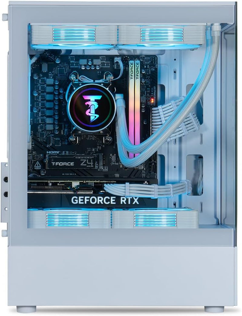 Reaper 2.0 Liquid-Cooled PC - AMD Ryzen 7 8700F (5.0Ghz Turbo), RTX 5060 Ti 16GB, 16GB DDR5, 1TB Nvme SSD, Gold PSU, Vr-Ready, Wifi BT, Win 11, Gaming Desktop Computer, White