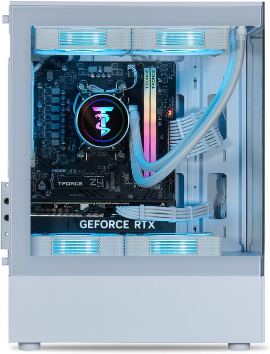Reaper 2.0 Liquid-Cooled PC - AMD Ryzen 7 8700F (5.0Ghz Turbo), RTX 5060 Ti 16GB, 16GB DDR5, 1TB Nvme SSD, Gold PSU, Vr-Ready, Wifi BT, Win 11, Gaming Desktop Computer, White