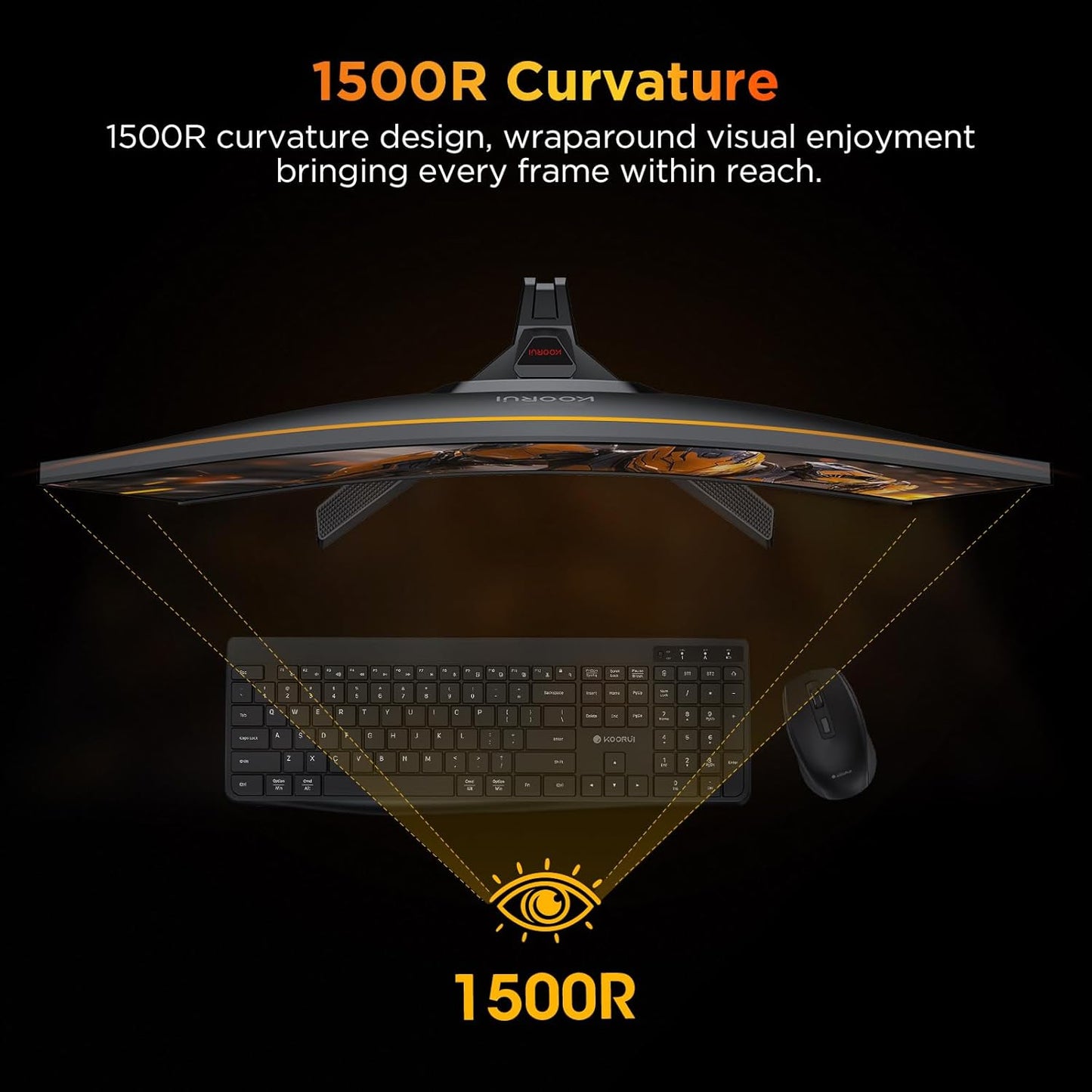 25 Inch Curved Gaming Monitor 240Hz FHD 1080P Computer Monitor, 1500R 1Ms MPRT Display, Adaptive Sync, 90% DCI-P3,HDR, Eye Care, Tilt Adjustable, VESA 75X75Mm, Black,G2511Xc