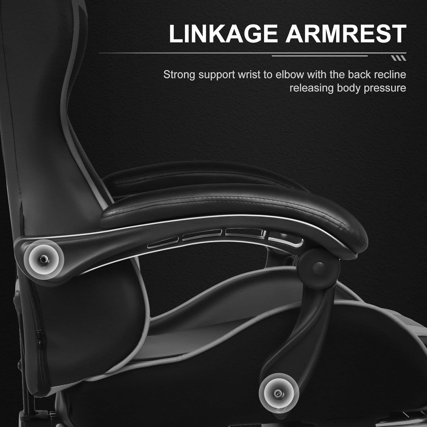 Gaming Chair, Computer Chair with Footrest and Lumbar Support, Height Adjustable Game Chair with 360°-Swivel Seat and Headrest and for Office or Gaming (Pearl White)