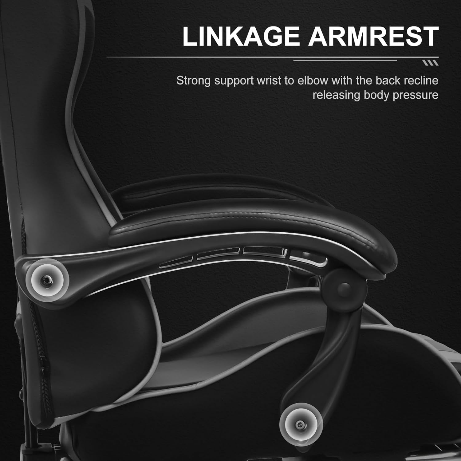 Gaming Chair, Computer Chair with Footrest and Lumbar Support, Height Adjustable Game Chair with 360°-Swivel Seat and Headrest and for Office or Gaming (Pearl White)