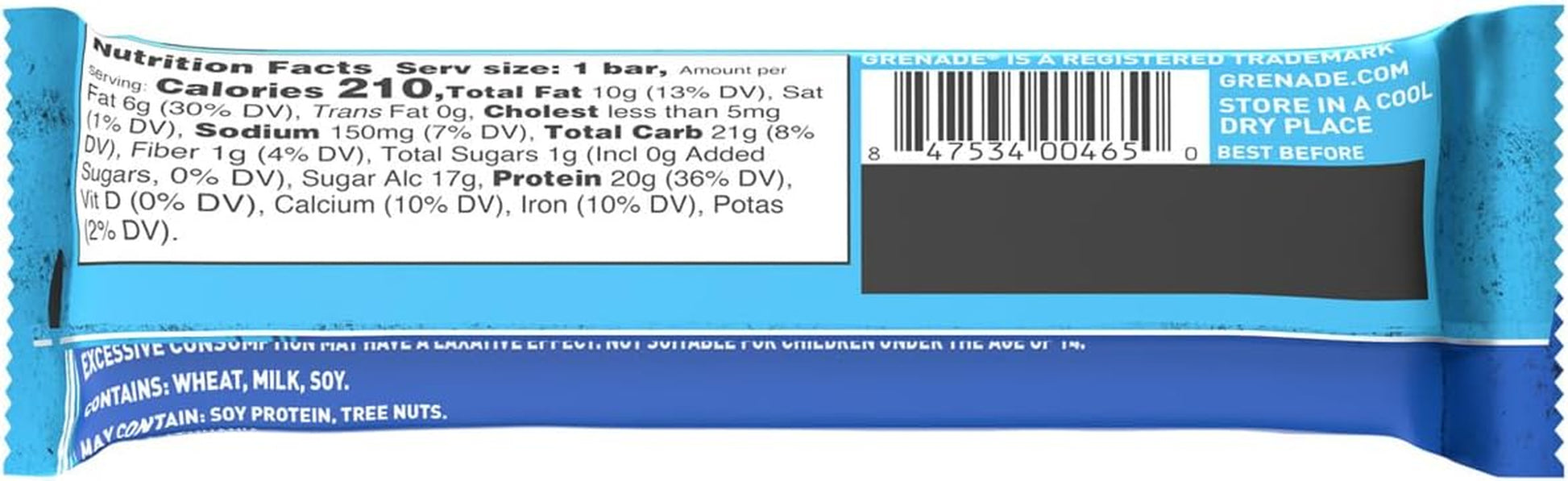 OREO Milk Chocolate High Protein Bar, 20G Protein and 1 G Sugar per Snack Bar, 12 Count, 2.1 Oz Bars