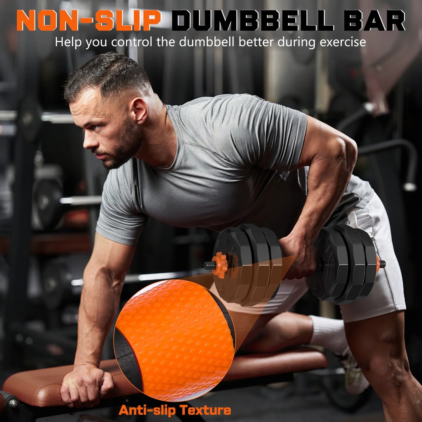 Juego De Mancuernas Ajustables 4 En 1 De 66 Lb, Juego De Pesas Libres Con Conector Usado Como Barra, Pesas Rusas, Soporte Para Flexiones, Ejercicios De Fitness Para Gimnasio En Casa Adecuado Para Hombre/Mujeres