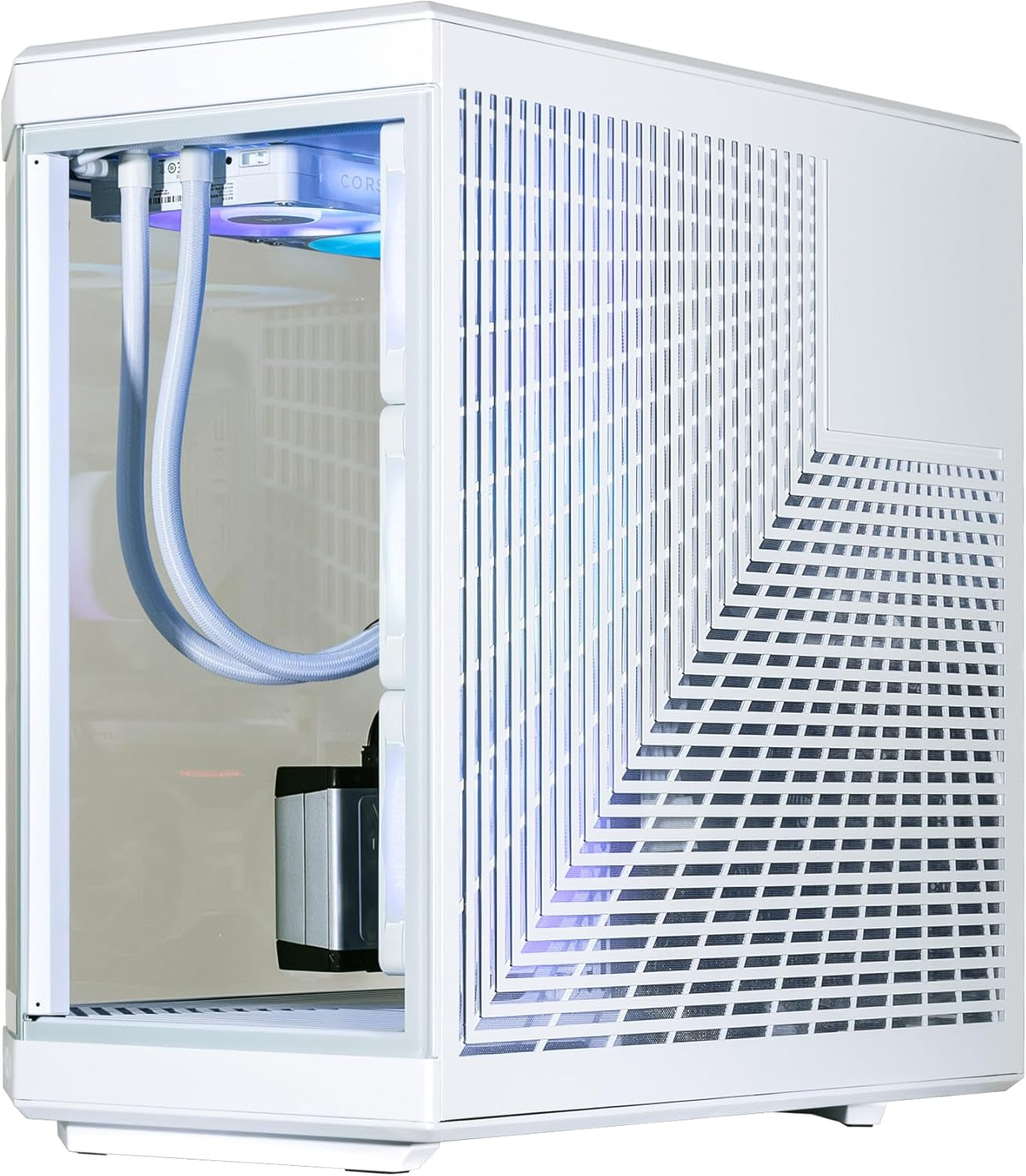 LCD White Praetix Custom Built Y70 Touch Gaming Desktop (Radeon RX 9060 XT 8GB (Beats 5060), Liquid Cooled Intel I9-14900K, 32GB DDR5, 2TB Pcie SSD, 1000W PSU, Wifi 6, Win11Pro)