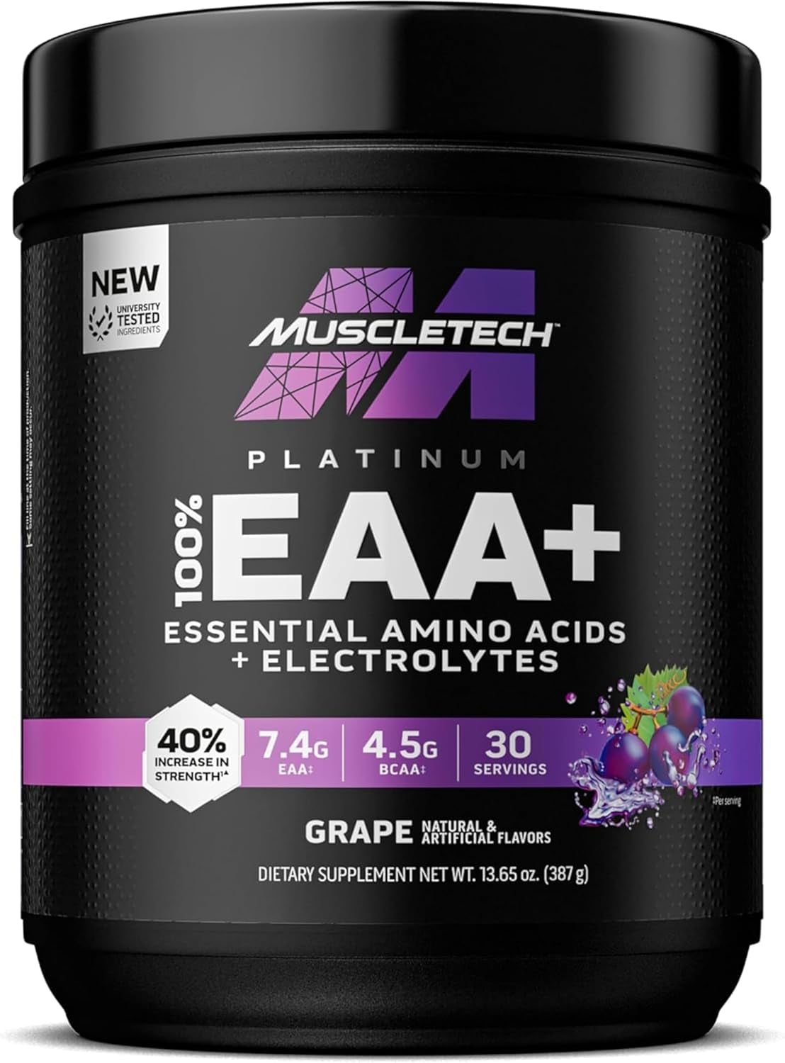 | Platinum Essential Amino Acids Supplement with Electrolytes | Pre-Workout Powder for Energy, Muscle Growth & Strength Builder for Men & Women | 387 Grams | 30 Servings