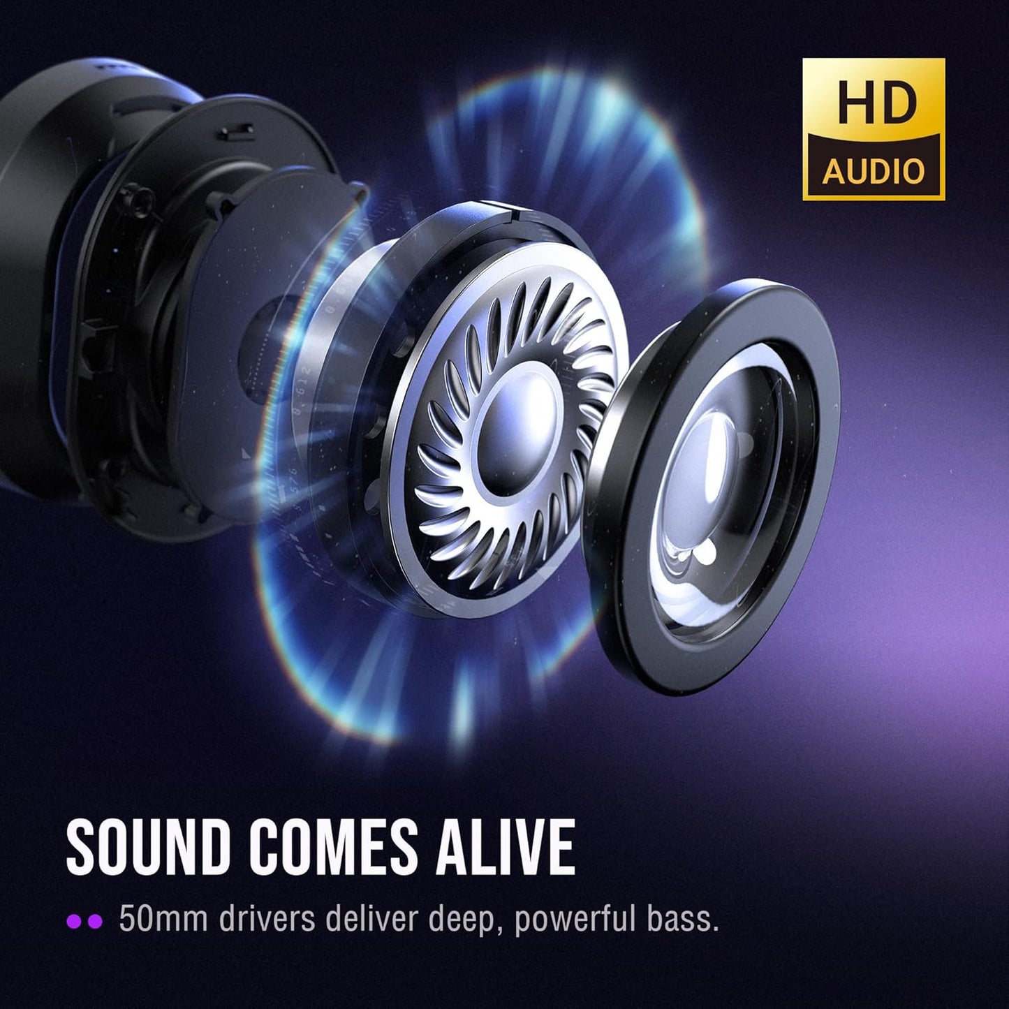 Wired USB Gaming Headset: 7.1 Surround Sound - Vibrant Customizable RGB - Game/Chat Balance, Gamer Headphone with Noise Canceling Mic for PC, PS5/PS4, Laptop, Mac - Ampligame H13BP