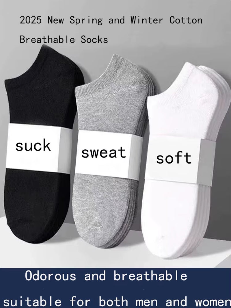 10 Pairs of Antibacterial, Odor Proof, Breathable, and Comfortable Boat Socks, Suitable for Spring, Autumn, Winter, and Summer,