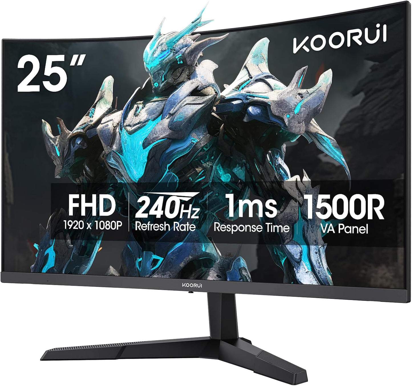 25 Inch Curved Gaming Monitor 240Hz FHD 1080P Computer Monitor, 1500R 1Ms MPRT Display, Adaptive Sync, 90% DCI-P3,HDR, Eye Care, Tilt Adjustable, VESA 75X75Mm, Black,G2511Xc