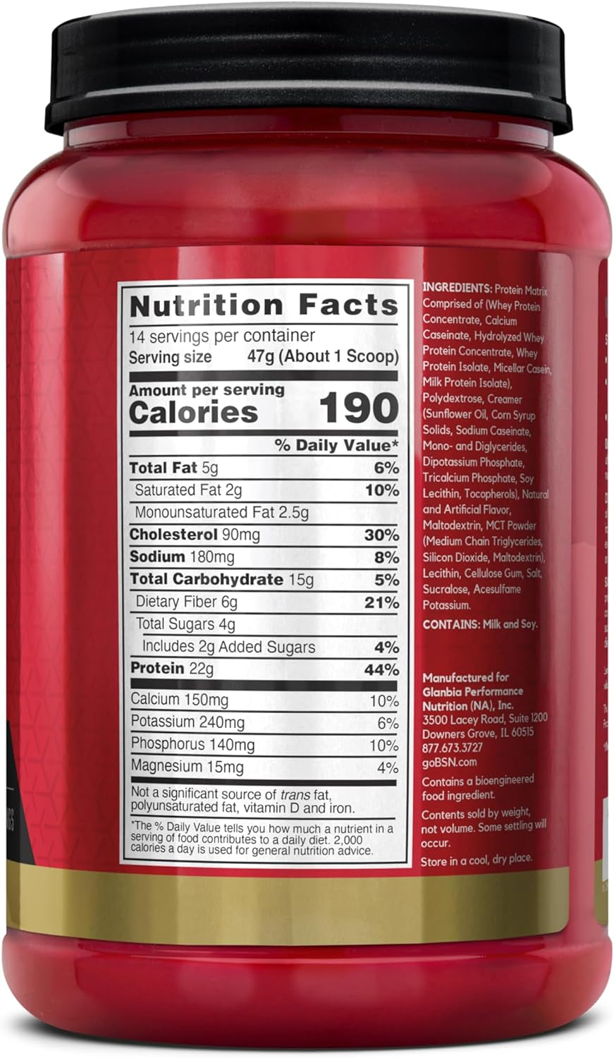 SYNTHA-6 Premium Protein Powder with 6G of Fiber, Whey Isolate, Micellar Casein, Milk Protein Isolate, 5G of Fat, Vanilla Ice Cream, 14 Servings, 1.45 Pound (Packaging May Vary)