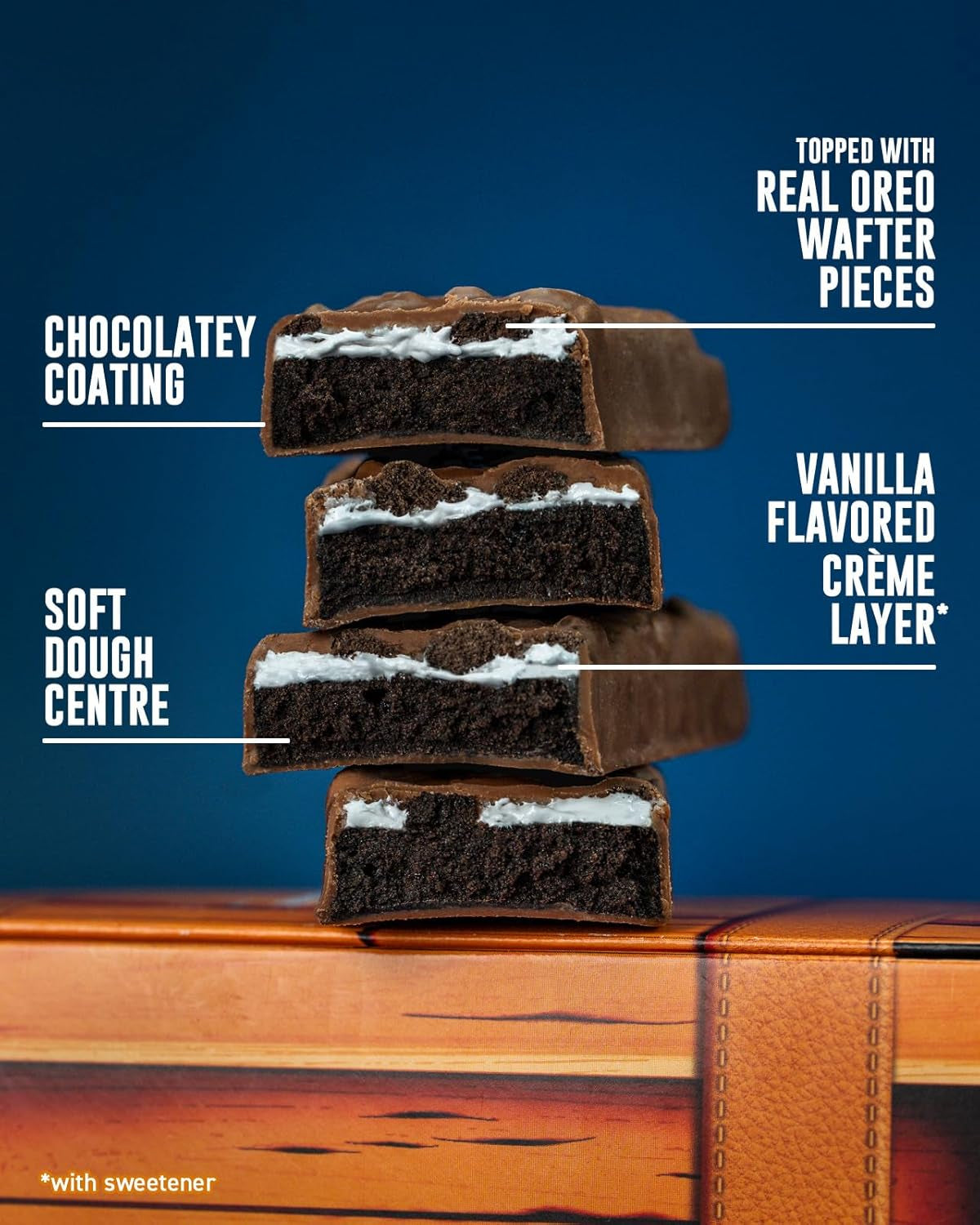 OREO Milk Chocolate High Protein Bar, 20G Protein and 1 G Sugar per Snack Bar, 12 Count, 2.1 Oz Bars
