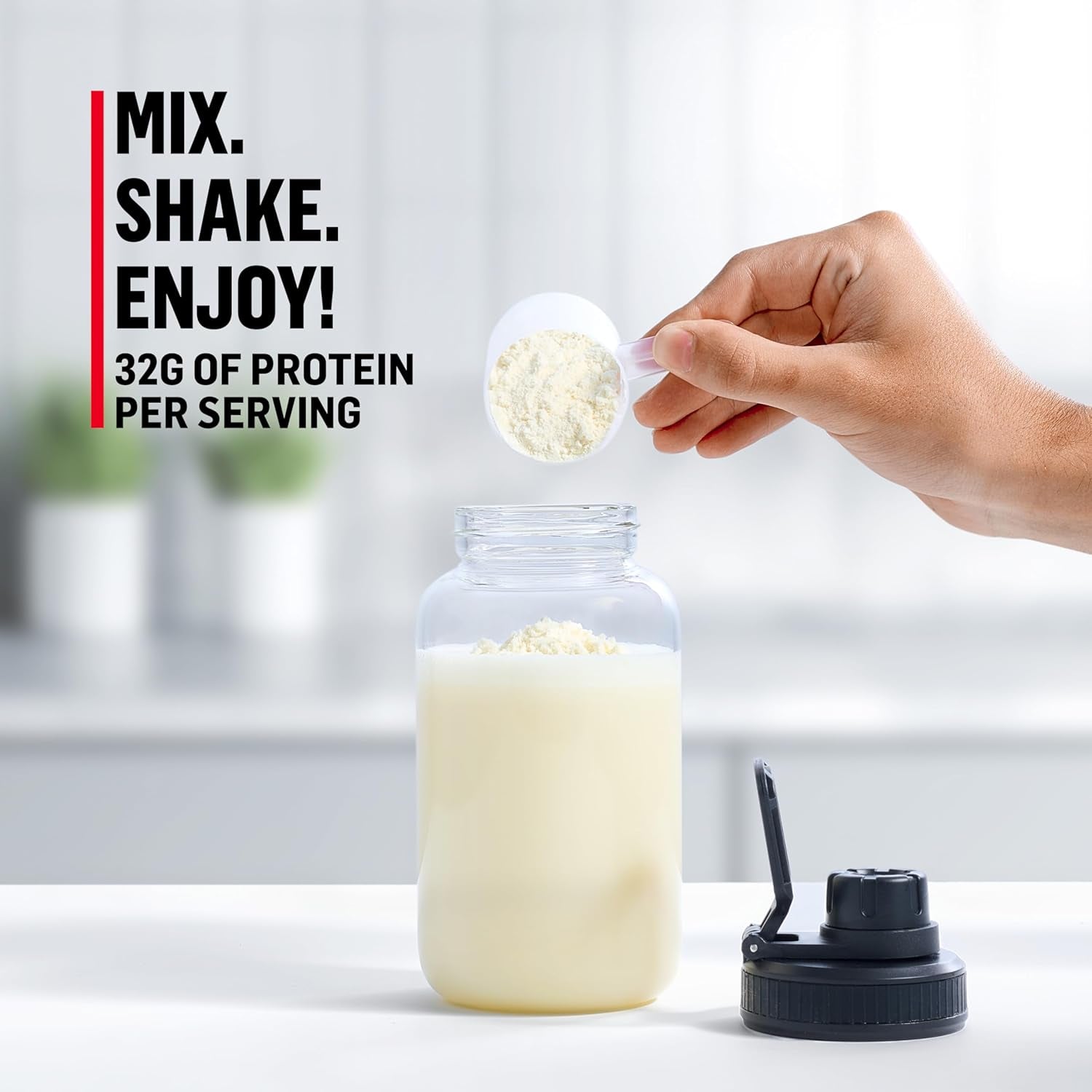 Genuine Protein Powder, Vanilla Crème, 1.93 Pounds, 12 Servings, 32G Protein, 2G Sugar, Calcium, Vitamins A, C & D, NSF Certified for Sport, Energizing Snack, Packaging May Vary
