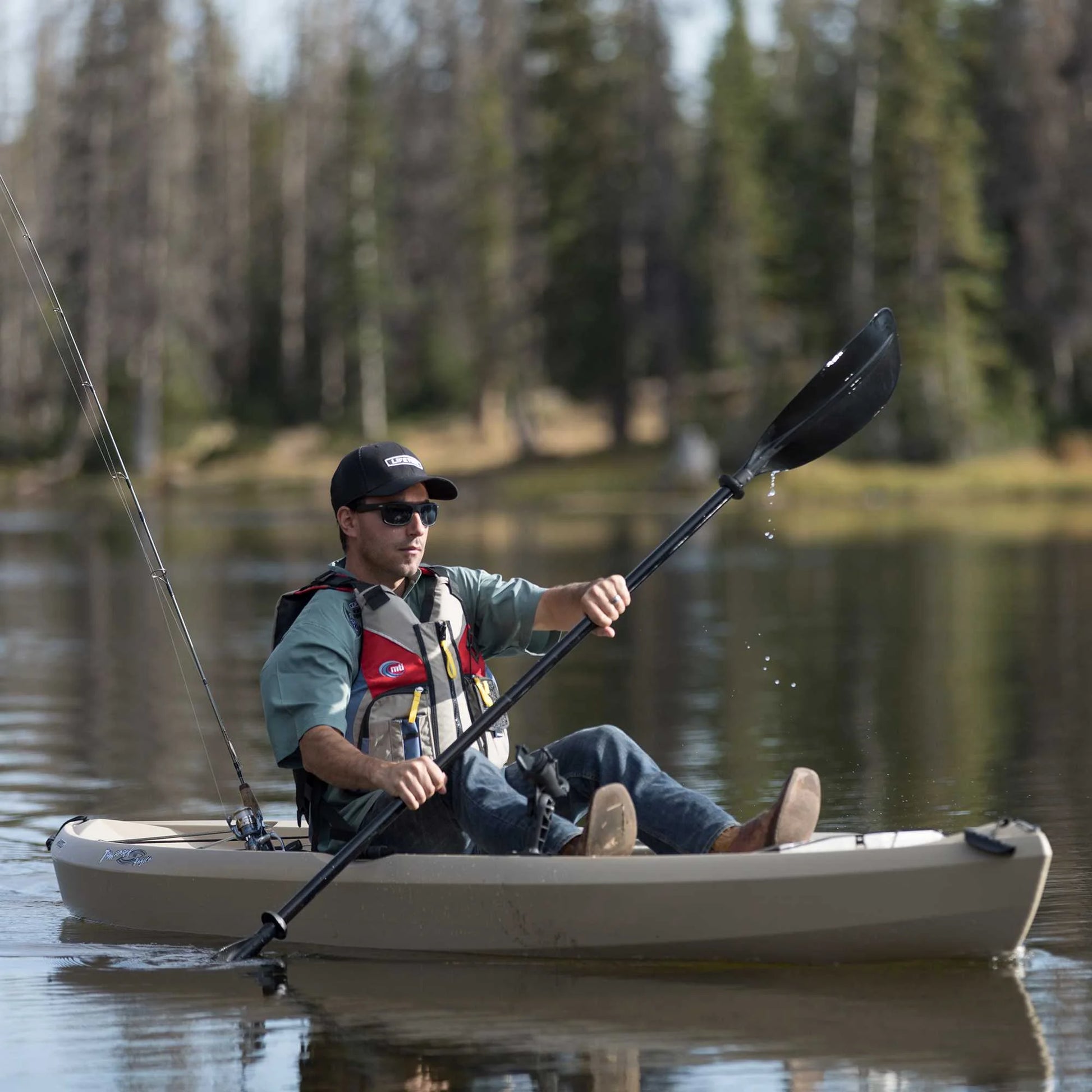Tamarack Angler Kayak De Pesca De 10 Ft Para Sentarse En La Parte Superior Con Pala, Color Canela (90508)