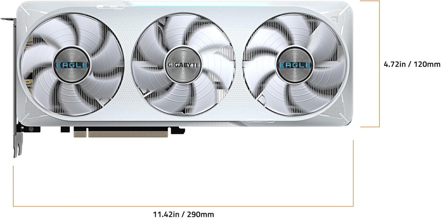 Geforce RTX 5070 Eagle OC ICE SFF 12G Graphics Card, 12GB 192-Bit GDDR7, Pcie 5.0, WINDFORCE Cooling System, GV-N5070EAGLEOC ICE-12GD Video Card, Compatible with Desktop