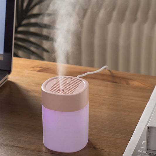 Humidificador Portátil Mini Usb Con Luz, Humidificador De Niebla Fría Silencioso De 200 Ml Para Dormitorio Y Oficina, Plantas, Fácil De Limpiar, Suministros Para El Hogar