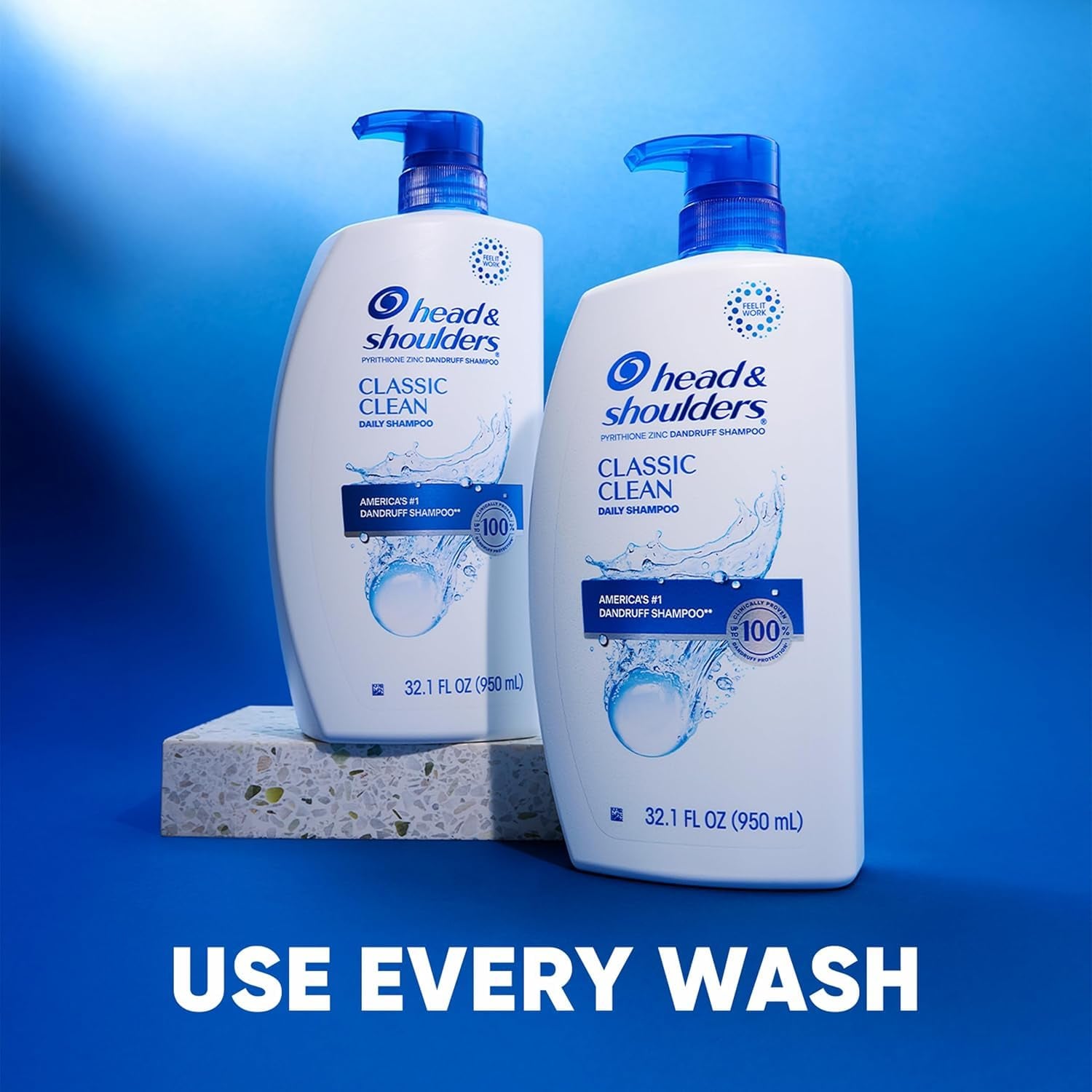 Anti-Dandruff Shampoo with 1% Pyrithione Zinc, Classic Clean Shampoo Twin Pack, Daily Use, Flake Control, Scalp Care, Color-Safe, Deep Clean, 32.1 Fl Oz Each