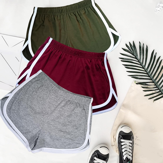 4 Pack Women'S Cotton Yoga Dance Short Pants Sport Shorts Summer Athletic Cycling Hiking Sports Shorts