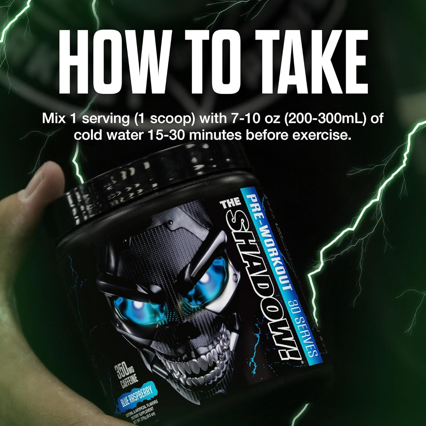 the Shadow! High Stim Preworkout | 350Mg of Caffeine | Fruit Punch 30 Servings | Electric Energy, Mental Focus & Superhuman Strength for Men & Women