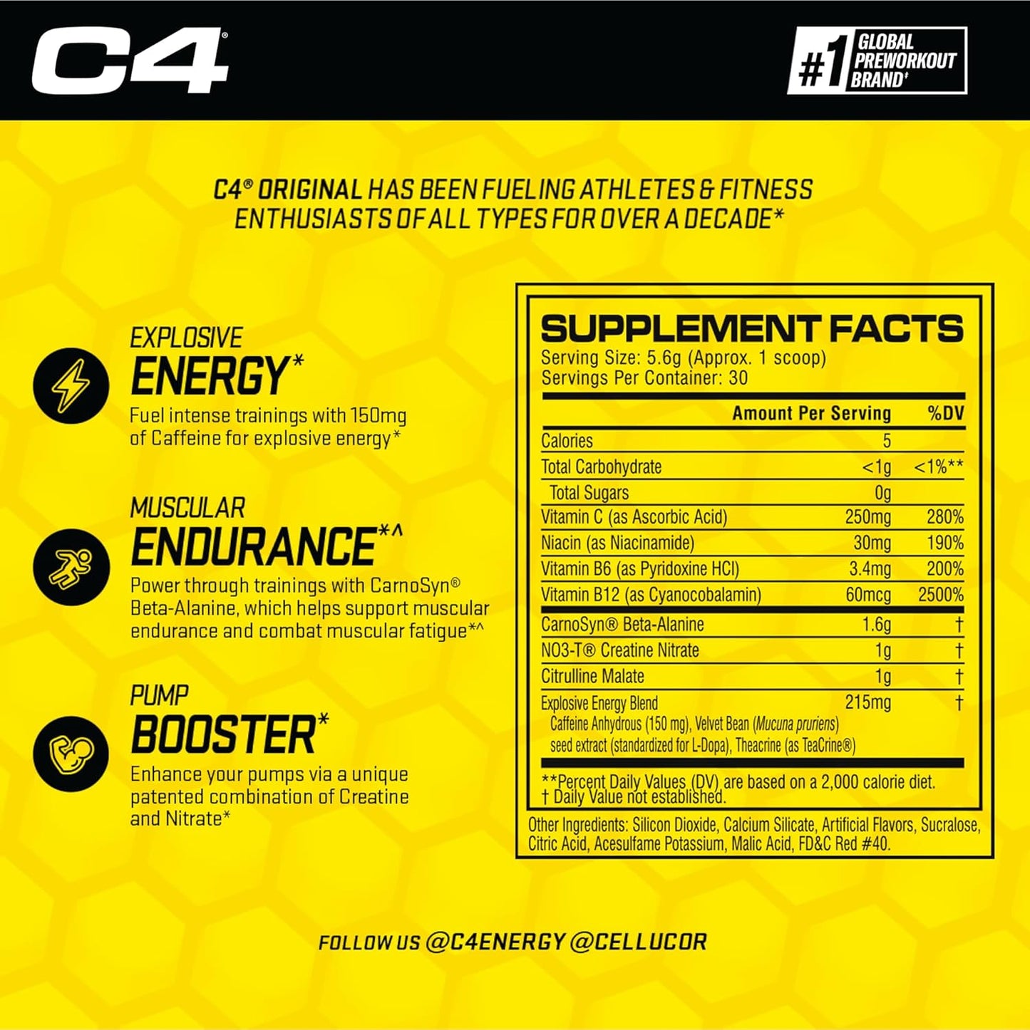 Original Pre Workout Powder Watermelon Sugar Free Preworkout Energy Supplement for Men & Women 150Mg Caffeine + Beta Alanine + Creatine 30 Servings