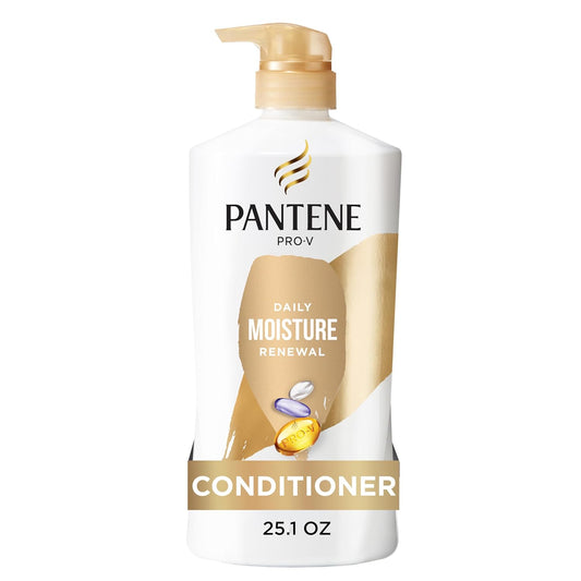 Conditioner, Daily Moisture Renewal - Pro-V Nutrients for Dry, Color-Treated, Straight to Curly Hair, 72-Hour Hydration & Softness, Paraben Free, Cleanses, Strengthens Bonds, 25.1 Fl Oz