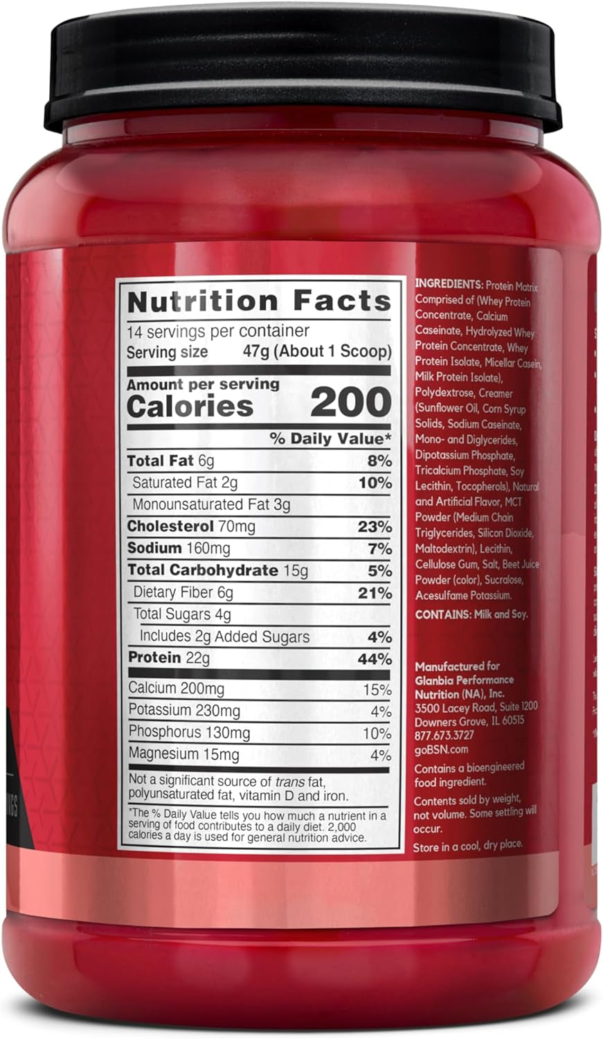 SYNTHA-6 Premium Protein Powder with 6G of Fiber, Whey Isolate, Micellar Casein, Milk Protein Isolate, 6G of Fat, Strawberry Milkshake, 14 Servings, 1.45 Pound (Packaging May Vary)