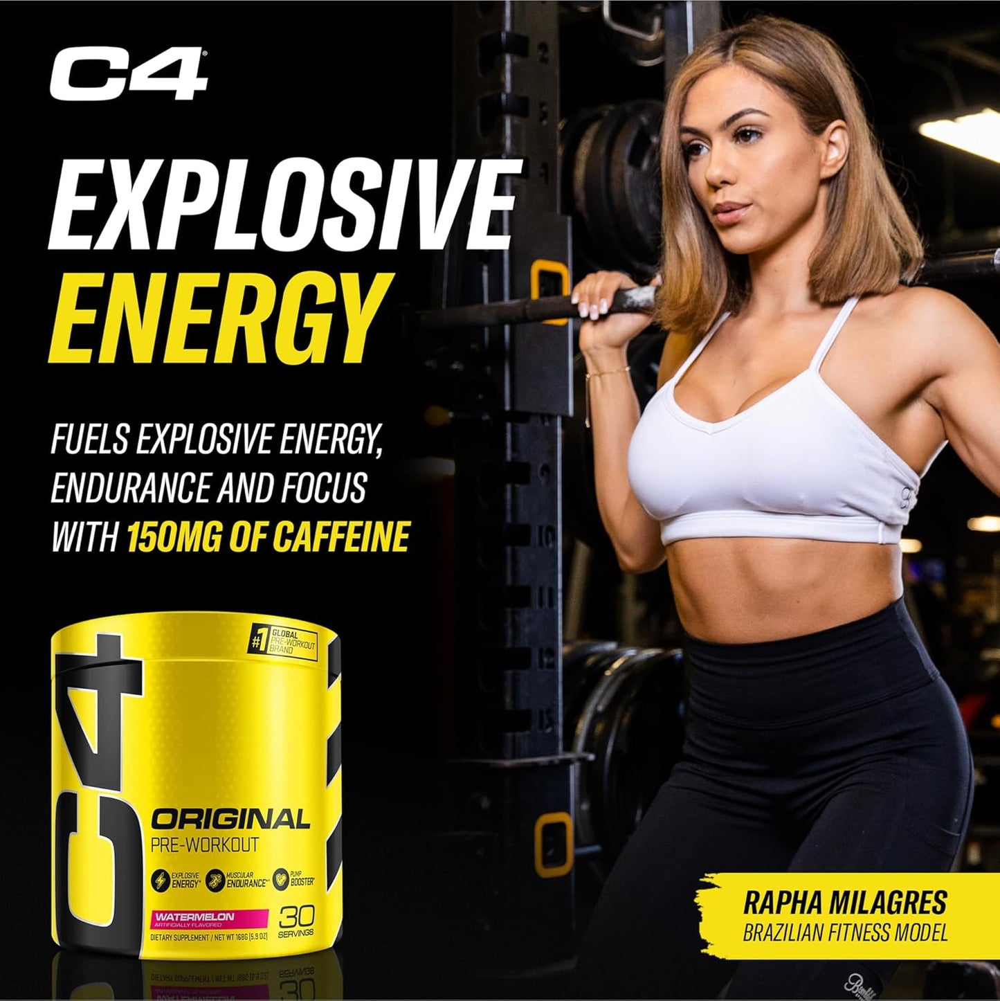 Original Pre Workout Powder Watermelon Sugar Free Preworkout Energy Supplement for Men & Women 150Mg Caffeine + Beta Alanine + Creatine 30 Servings
