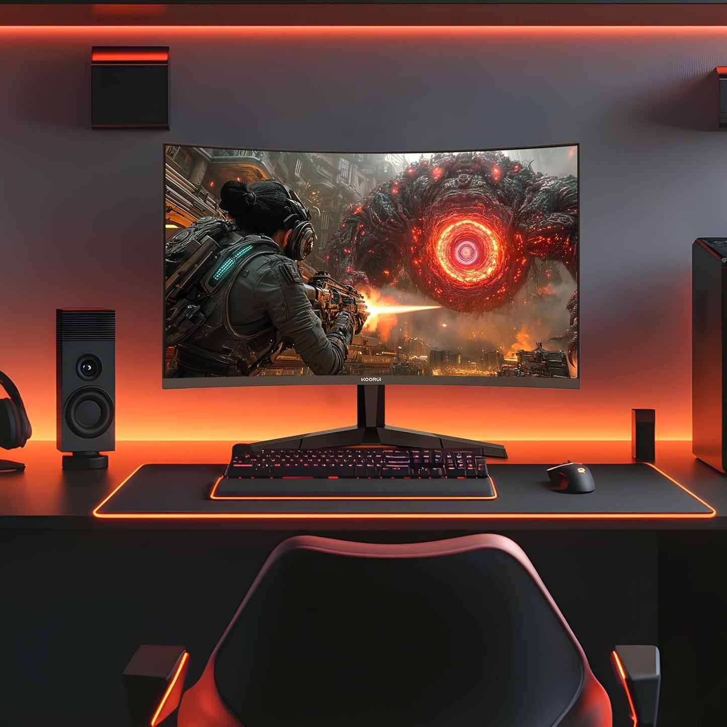 25 Inch Curved Gaming Monitor 240Hz FHD 1080P Computer Monitor, 1500R 1Ms MPRT Display, Adaptive Sync, 90% DCI-P3,HDR, Eye Care, Tilt Adjustable, VESA 75X75Mm, Black,G2511Xc