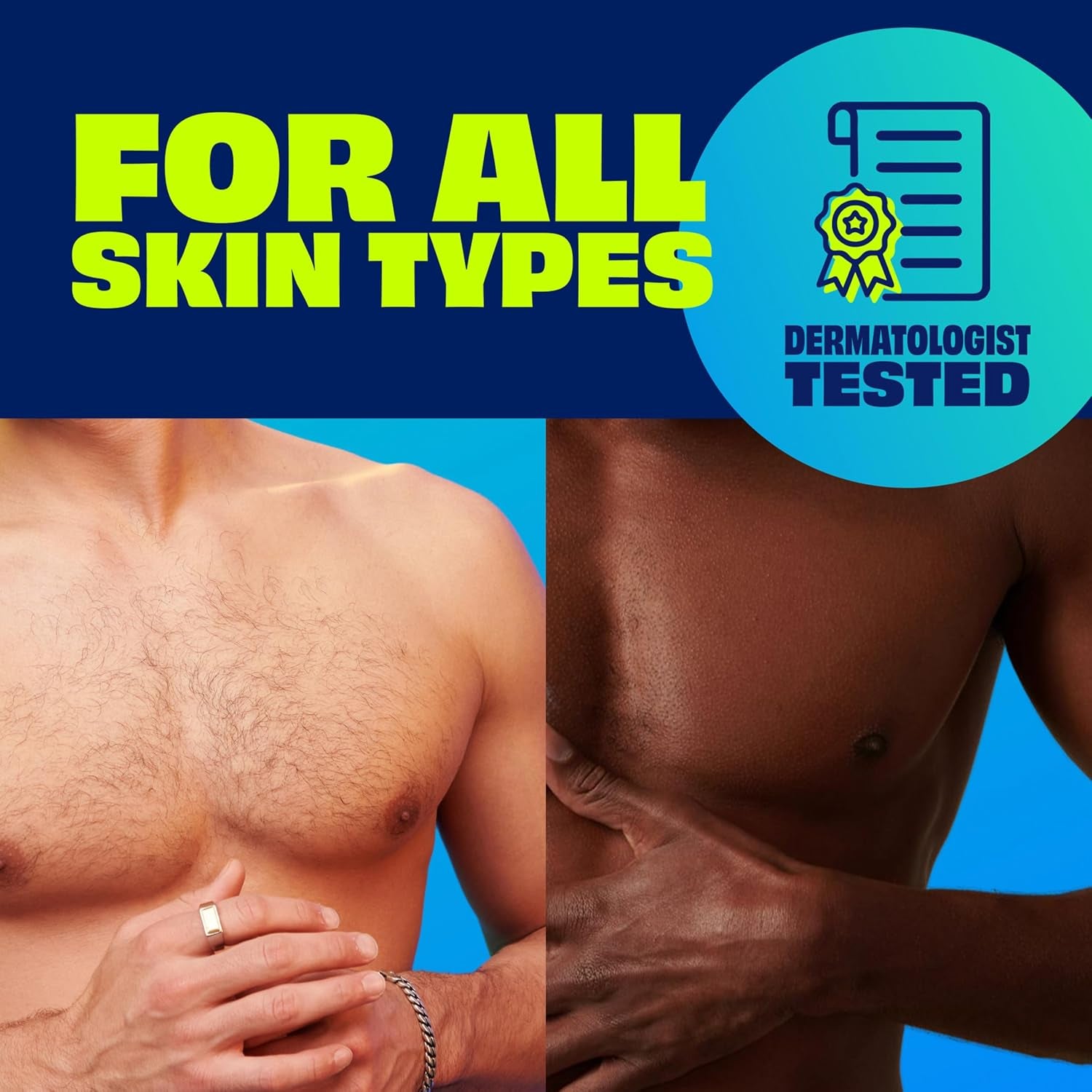 Men Hair Remover Body Cream, Quick and Easy Body Hair Removal Cream for Men, Aloe and Lanolin, Dermatologist Tested, 12 Oz