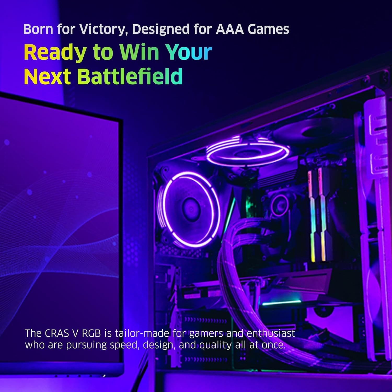 CRAS V RGB DDR5 32GB (2X16Gb) 6400Mhz CL32 SK Hynix A-Die 1.35V Gaming Desktop Ram Memory XMP 3.0 / AMD Expo Ready - White (KD5AGUA80-64A320J)