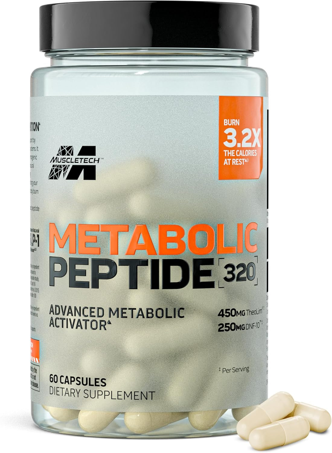 Metabolic Peptide 320 - Advanced Metabolic Activator Supplement Supports Natural GLP-1 Release for Weight Management & Energy Enhancement with Theolim & DNF-10, 60 Count