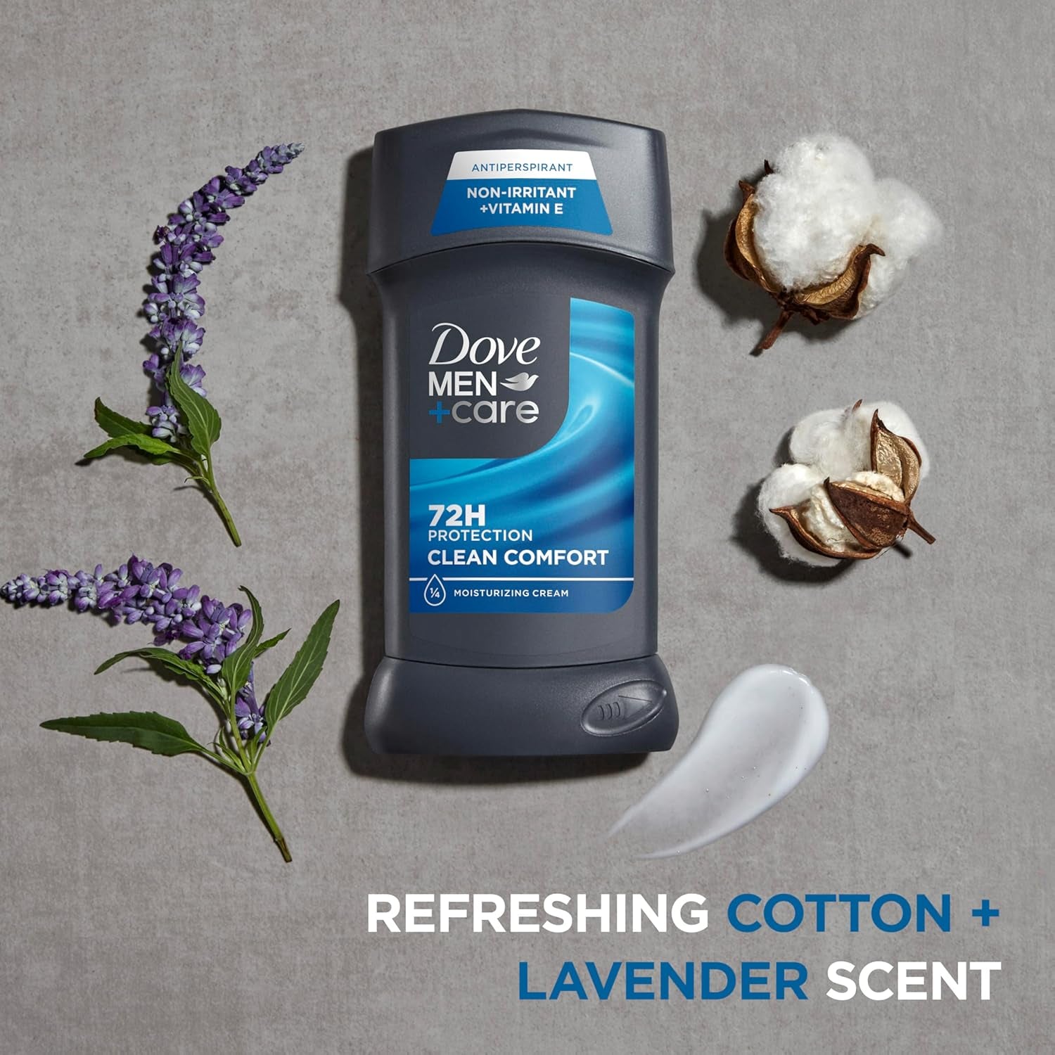Antiperspirant Deodorant Stick Clean Comfort Twin Pack 72-Hour Sweat & Odor Protection Antiperspirant for Men with 1/4 Moisturizing Cream 2.7 Oz