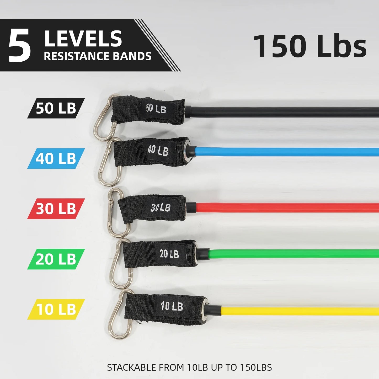 Resistance Bands Set Exercise Bands with Handles Heavy Resistance Training Physical Therapy Home Workouts