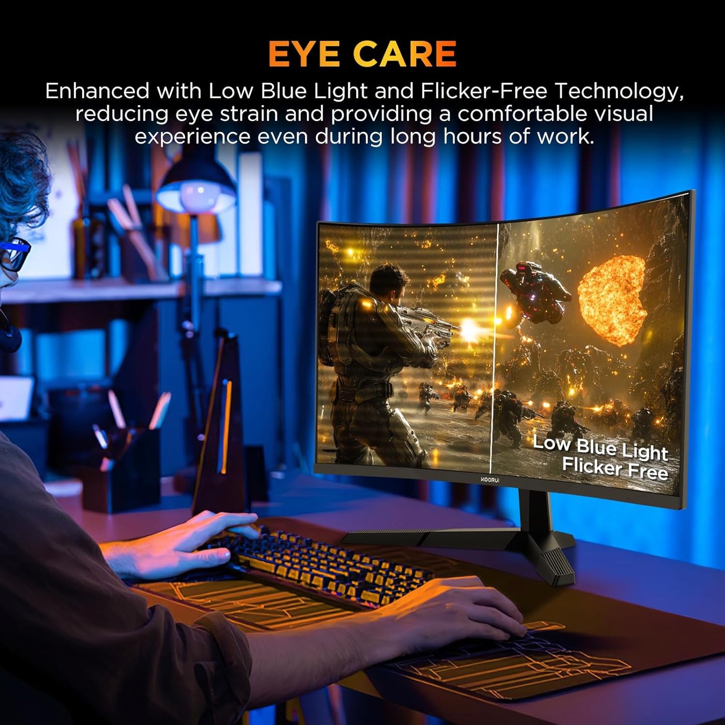 25 Inch Curved Gaming Monitor 240Hz FHD 1080P Computer Monitor, 1500R 1Ms MPRT Display, Adaptive Sync, 90% DCI-P3,HDR, Eye Care, Tilt Adjustable, VESA 75X75Mm, Black,G2511Xc