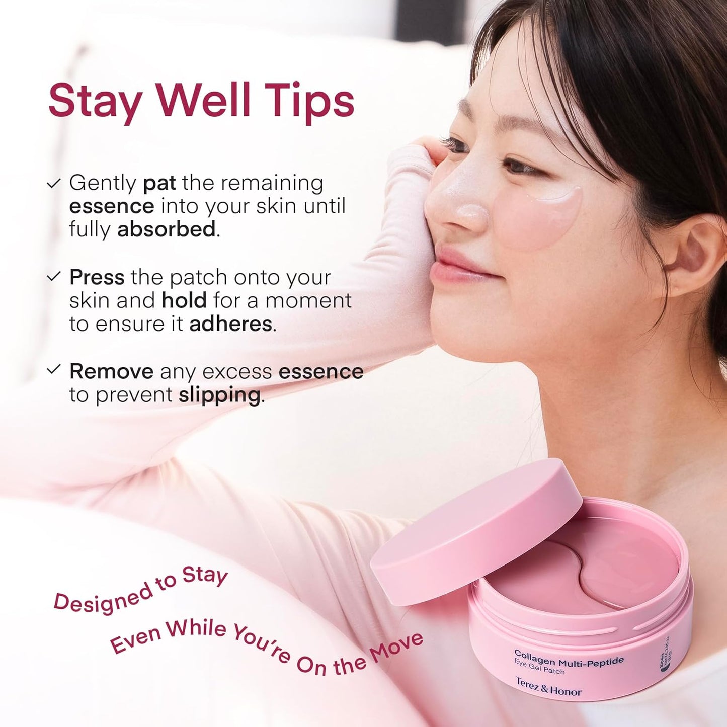 Peptide Collagen under Eye Patches - 60 Korean Firming, Glowing & Hydrating Hydrogel Mask for Puffy Eyes, Dark Circles, Wrinkles, Fine Lines, Undereye Bags - Anti-Aging Eye Gel Pads