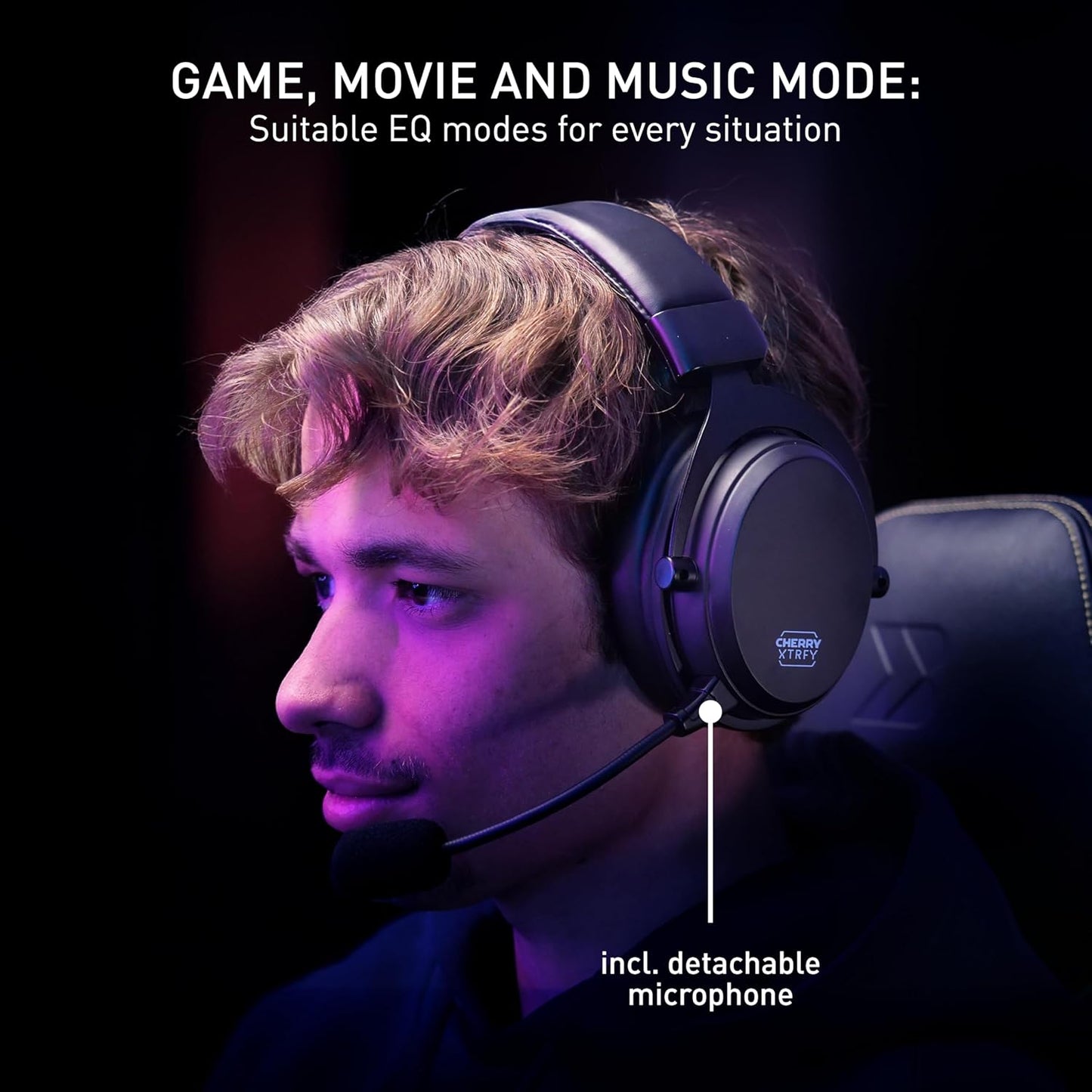 H3 Wireless Gaming Headset | Gaming, Streaming and Music | Removable Microphone and Cordless | Black