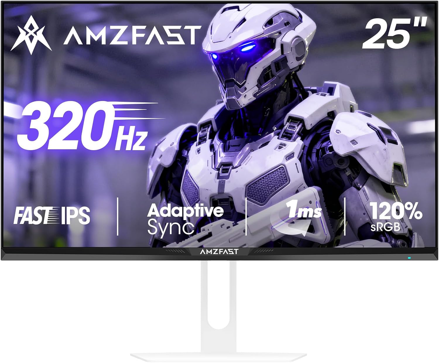 25 Inch White Gaming Monitor 320Hz/300Hz/240Hz, FHD 1080P 1Ms Fast IPS Monitor, 12 Months Warranty Exchange (DP Cable) TÜV Rheinland Eye Care | AI Crosshair, Night Vision Function