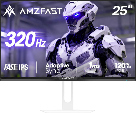 25 Inch White Gaming Monitor 320Hz/300Hz/240Hz, FHD 1080P 1Ms Fast IPS Monitor, 12 Months Warranty Exchange (DP Cable) TÜV Rheinland Eye Care | AI Crosshair, Night Vision Function