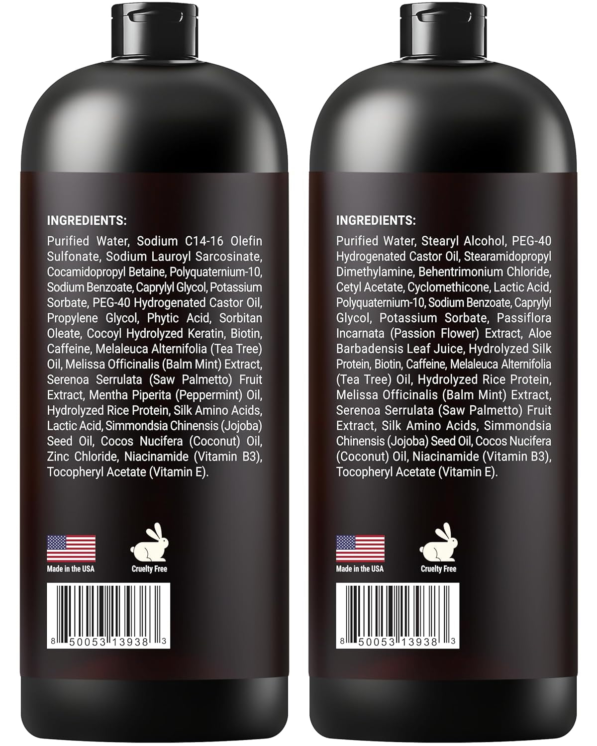 Biotin Rice Water Shampoo and Conditioner Set - Thickening Formula with Rice Protein & Keratin - Strengthening Hair Care for Thinning Hair - Made in USA - 16 Fl Oz Each