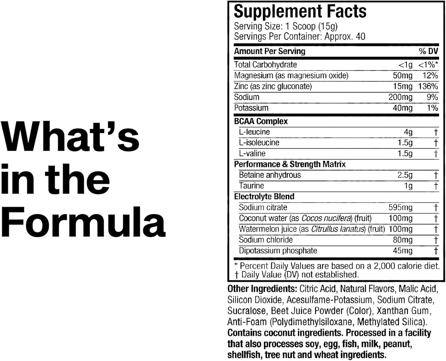 | BCAA Amino Acids + Electrolyte Powder | 7G of Bcaas + Electrolytes Support | Build Lean Muscle & Boost Endurance | Strawberry Watermelon | 593 Grams | 40 Servings