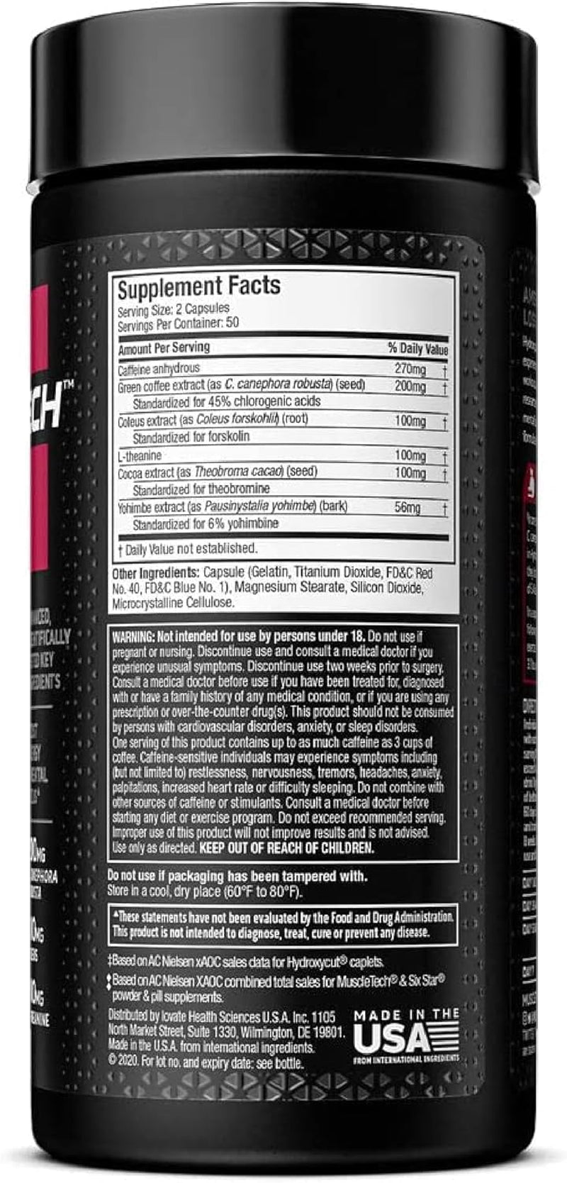Hardcore Elite - 100 Rapid-Release Thermo Caps - Energy & Focus - for Men & Women - 50 Servings (Pack of 2)