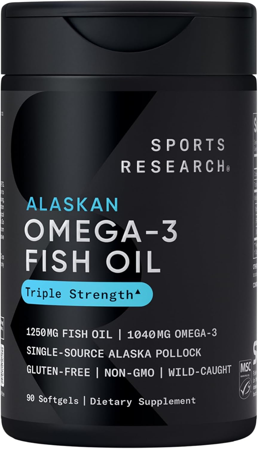 ® Omega-3 Fish Oil 1250 - Triple Strength Fish Oil Supplement from Wild Alaska Pollock - MSC Certified Sustainable · Non-Gmo · Soy Free - 90 Softgel Capsules