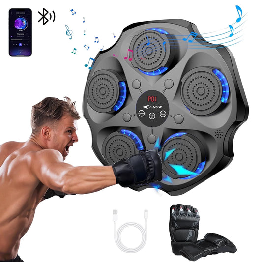 Máquina De Boxeo Musical Con Guantes De Boxeo, Entrenador De Boxeo Musical Inteligente Bluetooth Montado En La Pared, Objetivo Electrónico De Boxeo Equipo De Golpeo Para Entrenamiento En Casa, Interior Y Gimnasio