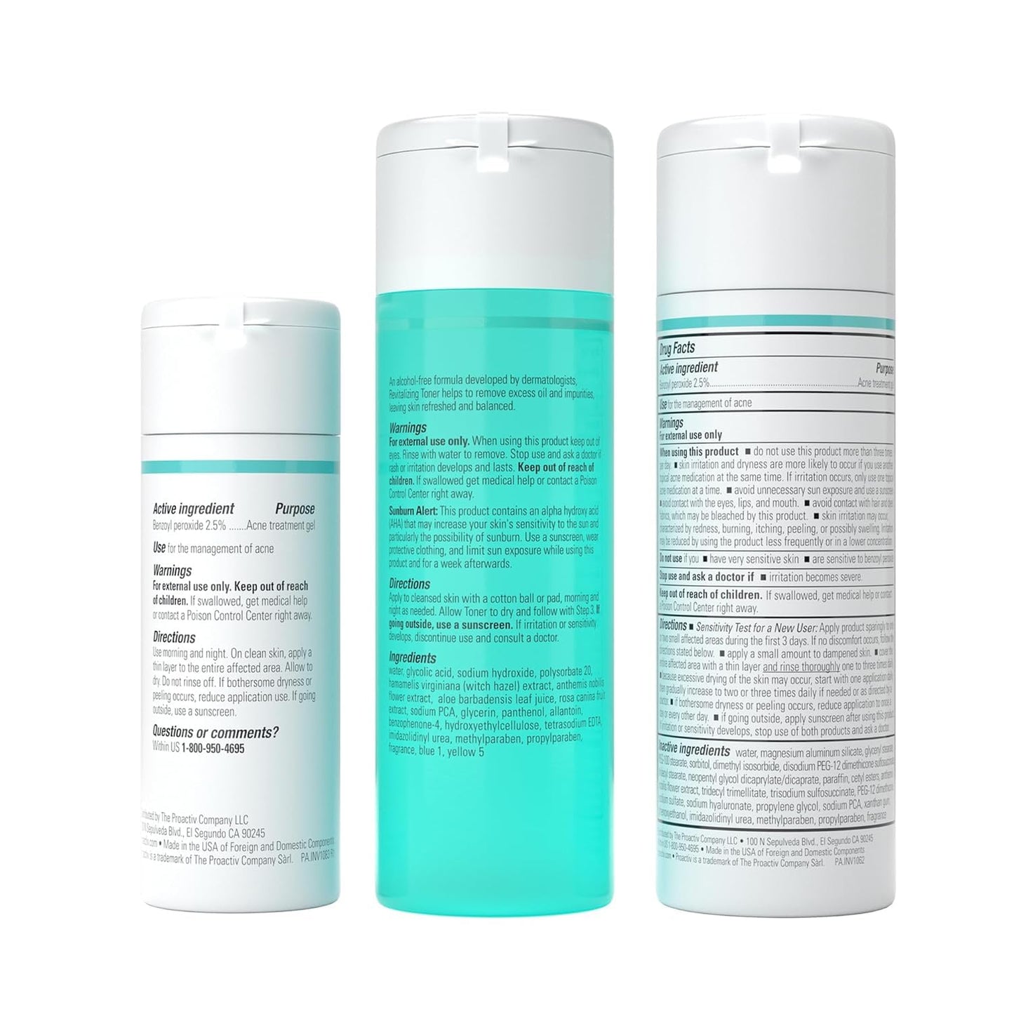 3 Step Acne Treatment W/ Pimple Patches - Benzoyl Peroxide Face Wash, Repairing Acne Spot Treatment for Face and Body, Exfoliating Toner - 90 Day Complete Acne Skin Care Kit + Pimple Patches