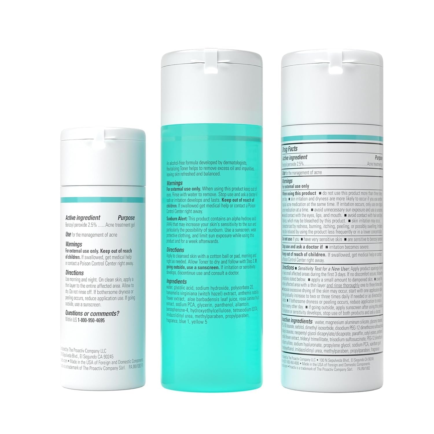 3 Step Acne Treatment W/ Pimple Patches - Benzoyl Peroxide Face Wash, Repairing Acne Spot Treatment for Face and Body, Exfoliating Toner - 90 Day Complete Acne Skin Care Kit + Pimple Patches